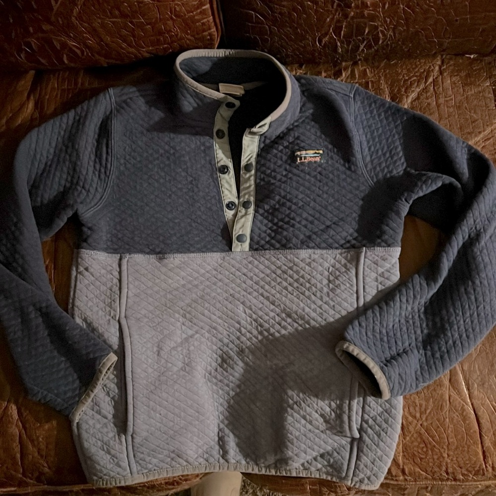 LL bean boys quilted sweater